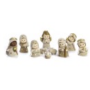 Set 10 personaggi presepe spiritoso in resina. CM 5.8