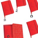 Mini notes simil pelle con ciondolo ottone bagno argento, scatola compresa. MADE IN ITALY