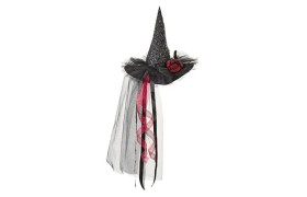 Cappello da strega con applicazioni nastri e tulle. CM 41