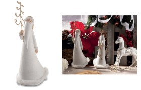 Babbo Natale in resina con dettagli in pelliccia sintetica. CM 24