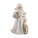 Babbo Natale bianco e oro con resina . H 31