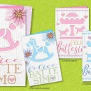Biglietto auguri per battesimo, rosa e azzurro Ass.2 per colore CM 12x17