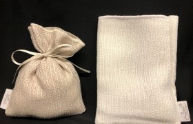 Sacchetto cotone trama a vista bordato. CM 10x13 MADE IN ITALY