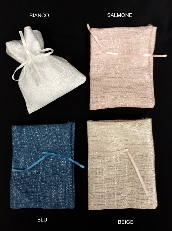 Sacchetto trama misto lurex con tirante. CM 10x13