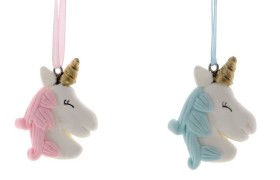 Applicazione unicorno rosa /azzurro tipo pasta di sale. CM 4x4,5