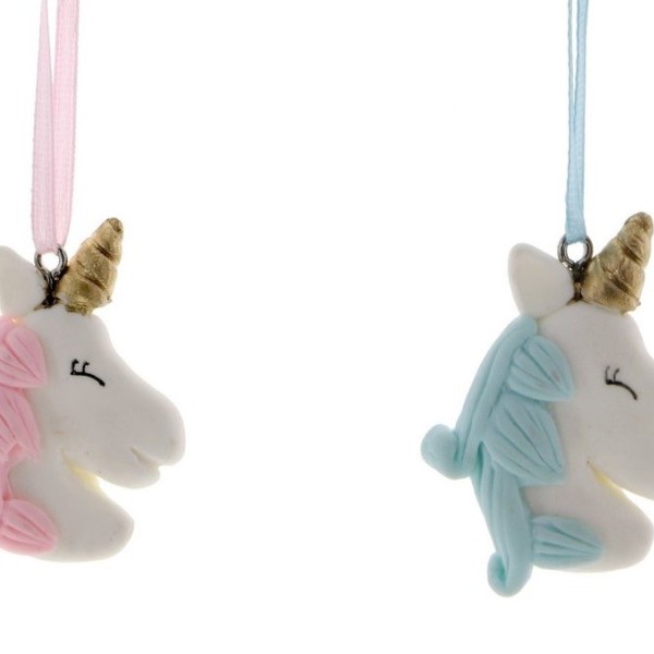 Applicazione unicorno rosa /azzurro tipo pasta di sale. CM 4x4,5
