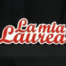 Scritta legno colorata da appoggio " La mia Laurea" CM 40x15