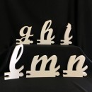 Lettere di legno corsivo minuscolo. H 12x12