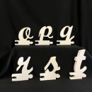 Lettere di legno in corsivo minuscolo. H 12x12