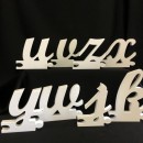 Lettere di legno in corsivo minuscolo. H 12x12