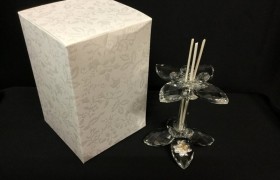 Profumatore fiore cristallo con placca 50°e scatola. H 9 MADE IN ITALY