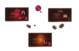 Confetti al cioccolato extra fondente (70% cacao) ripieni di liquore. GR 500