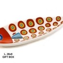 Vassoio ceramica forma pesce con scatola. CM 26