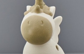 Profumatore ceramica unicorno con luce LED e scatola. CM 10x8 H 12
