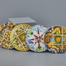 Sottopentola tondo ceramica con decoro maioliche sicilia. Ass 4. Diam. 20