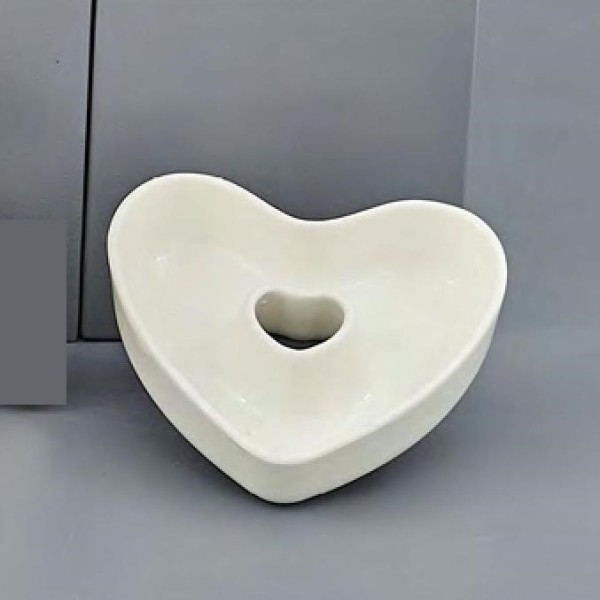 Ciotola porcellana bianca forma cuore. H 10