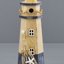 Faro legno naturale, con decorazioni marinare. CM 12x10 H 36