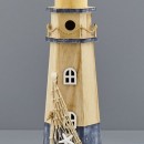 Faro legno naturale, con decorazioni marinare. CM 16x14 H 52