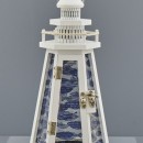 Faro bianco legno portacandela esagonale. CM 13.5x11.5 H 24