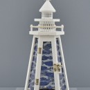 Faro bianco portacandela legno esagonale. CM 16x14 H 30