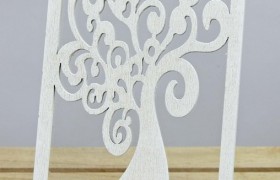 Portacellulare plexi con albero legno. CM 8x7 H 13.5