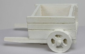 Carretto legno bianco. CM 11x7 H 5.5
