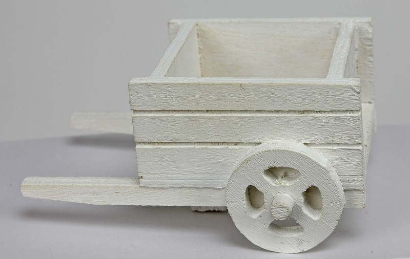 Carretto legno bianco. CM 11x7 H 5.5