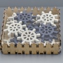 Set 20 timone in legno da applicazione bianco/blu. CM 4