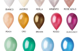 Set 10 palloncini monocolore effetto metal. CM 30