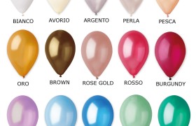 Set 100 palloncini monocolore effetto metal. CM 30