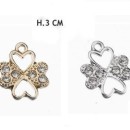 Applicazione forma quadrifoglio con cuore oro. H 3