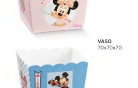 Vassoio porta confetti quadrato cartoncino con decoro Mickey Mouse/Minnie DISNEY. CM 7x7 H 7