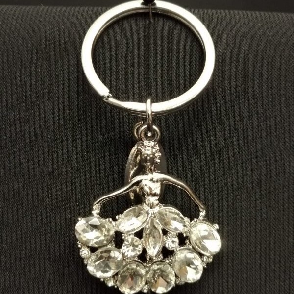 Portachiavi ballerina con brillantini nella gonna. CM 4