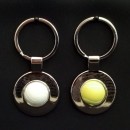 Portachiavi metallo con palla tennis o pallavolo. Diam. 3,5