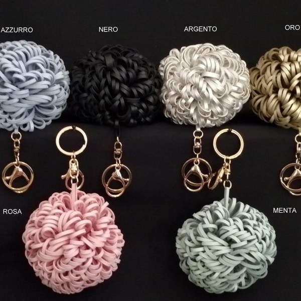Portachiavi puff pelle Diam. 10