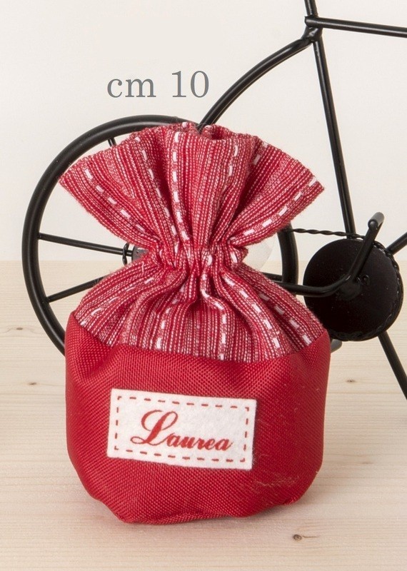 Sacchetto laurea doppio tessuto con base. CM 10