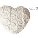 Gesso forma cuore con trama rose. CM 3,5 SET 12 PZ