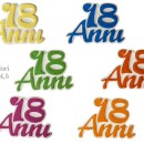 Set 12 pz gesso 18? compleanno colorato. Ass 6 colori. CM 4,5