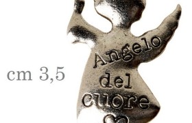 Ciondono angelo in zama con cuore. CM 3,5