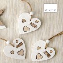 Cuore in legno e resina con corda. Ass 3. CM 6