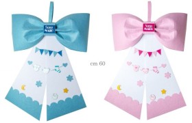 Fiocco nascita rosa o azzurro. CM 60