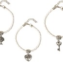 Bracciale bianco con ciondolo zama, soggetti a scelta. CM 20