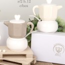 Moka ceramica portaconfetti con scatola. Ass 2. H 12