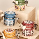 Barattolo ceramica con colori e decori maioliche. Ass 4. H 6