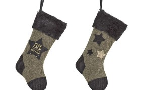 Calza nera e oro con stelle.