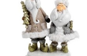 Carillon con babbo natale in resina e tessuto. Diam. 10 H 20