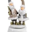 Carillon con babbo natale in resina e tessuto. Diam. 10 H 20