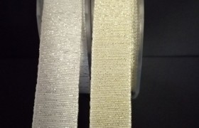 Nastro tessuto lamé con retro raso oro o argento. MT 20 MM 16