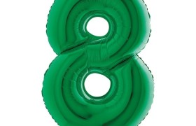 Palloncini mylar gonfiabili ad elio, numero OTTO colore VERDE. CM 102
