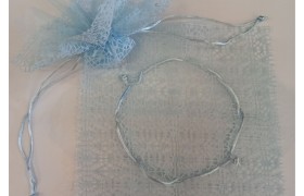 SET 10PZ Quadrato rete e organza con tirante. CM 23x23